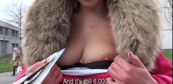  Lilia Rafael flashes big tits and banged in the woods